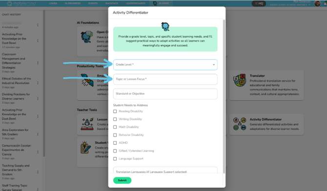 2- grade level and topic