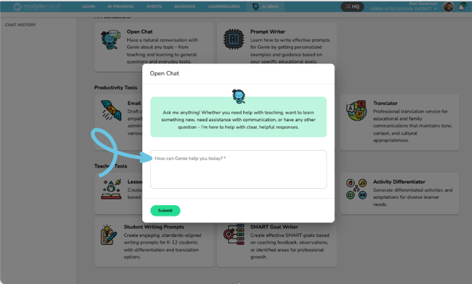 4- Open chat question