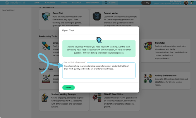 5- Open chat question 2