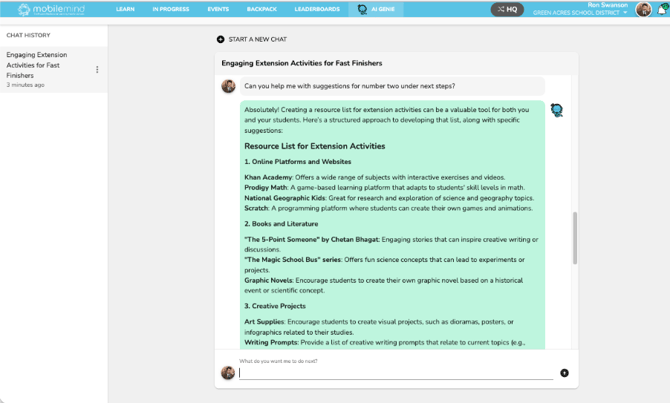 8- Open chat follow up answer
