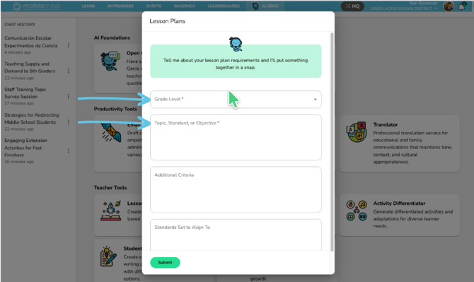 3- Lesson plans info
