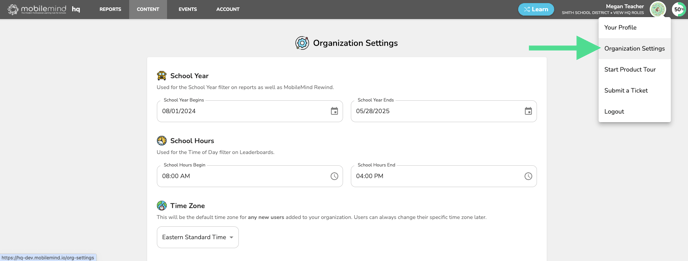 1- org settings