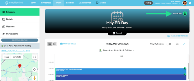 Only My Events 3- conf rsvp