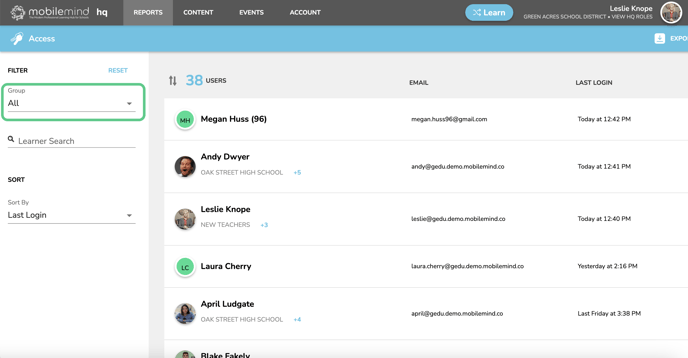 2- filter by group