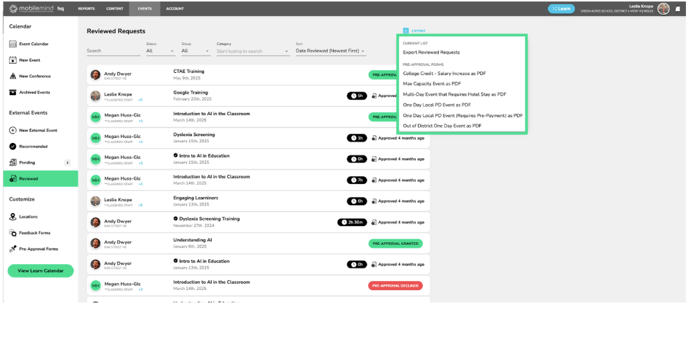 4- export choices