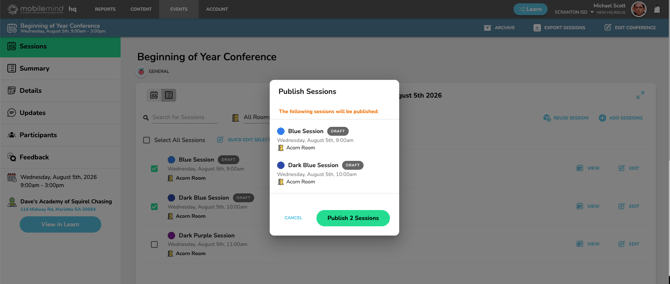 bulk publish sessions