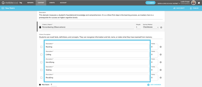 3- checkbox descriptions