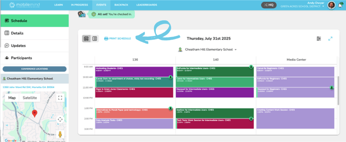 4- print schedule